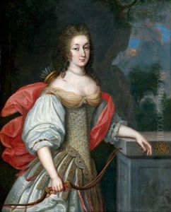 Portrait Presume De La Duchesse De Gramont En Diane Chasseresse