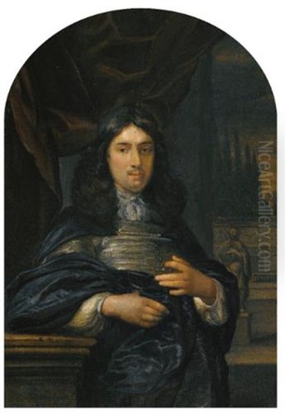 Portrait Of A Gentleman Leaning On A Balustrade - view 1