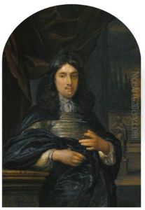 Portrait Of A Gentleman Leaning On A Balustrade