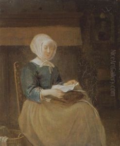 A Lady Seated In An Interior Reading A Letter A Lady Seated In An Interior Reading A Letter