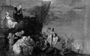 Moses Schlagt Wasser Aus Dem Felsen by Eglon van der Neer