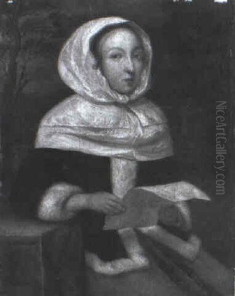 Young Lady Reading A Letter Seated By A Table - view 1