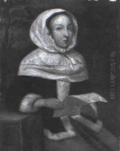 Young Lady Reading A Letter Seated By A Table by Eglon van der Neer