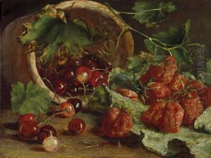Stilleben Mit Erdbeeren Und Kirschen by Jan Neervoort