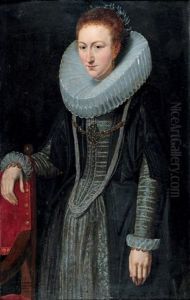 Portrait De Jeune Femme En Robe Noire Brodee Et Collerette Portrait De Jeune Femme En Robe Noire Brodee Et Collerette