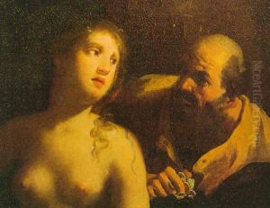 Una Fanciulla Nuda E Un Uomo Anziano
