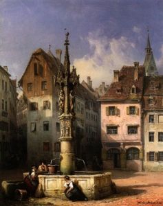 Der Fischmarktbrunnen In Basel Der Fischmarktbrunnen In Basel