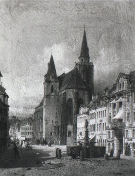Ansbach. Blick Auf Den Markgraf-georg-brunnen - view 1
