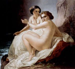 Two Young Women In A Grotto