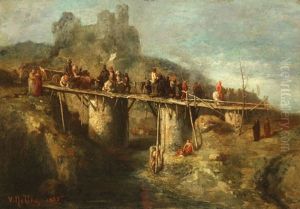 Corps De Troupe Passant Sur Un Pont De Bois Corps De Troupe Passant Sur Un Pont De Bois