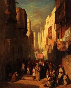 Prozession In Den Gassen Von La Valetta - Malta by Victor Nehlig