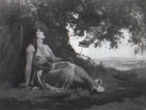 Indian Squaw And Papoose by Victor Nehlig