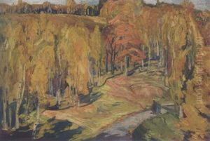 Thuringische Waldlandschaft Im Herbst by Paul Neidhardt