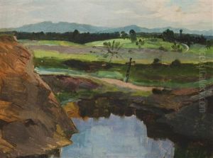 Landschaft Mit Bildstocken by Karel Nejedly