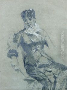 Studie Av Sittande Kvinna by Hugo Birger