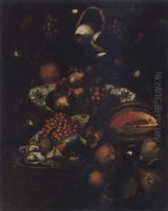 Stilleben Med Korsbar, Melon, Citroner, Applen, Paron, Smulton Och Ostron Stilleben Med Korsbar, Melon, Citroner, Applen, Paron, Smulton Och Ostron