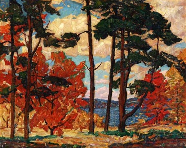 Lake In Autumn Landscape - view 1