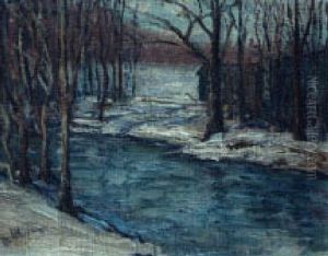 Snow At The Stream by William Henry de Beauvoir Nelson