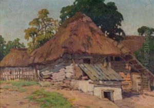 Landschaft Mit Stall by Zdenek Nemastil