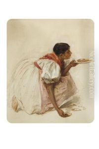 Madchen Mit Kuchen by Augustin Nemejc