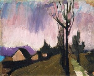 Alley With Trees And Houses by Jozsef Nemes-Lamperth