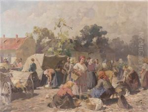 Reges Markttreiben In Einem Dorf by Gyertyanyi Nemeth