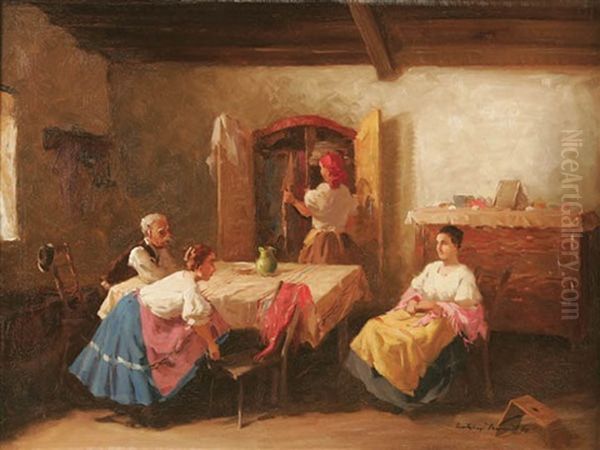 Interior Scene With Three Women And Man - view 1