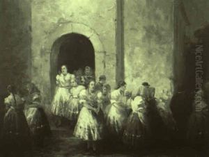 Frauen Beim Verlassen Der Kirche Nach Dem Festtagsgottesdienst Frauen Beim Verlassen Der Kirche Nach Dem Festtagsgottesdienst