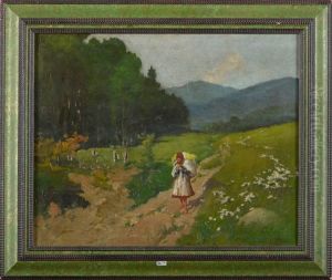 Fermiere Sur Un Chemin De Campagne Fermiere Sur Un Chemin De Campagne