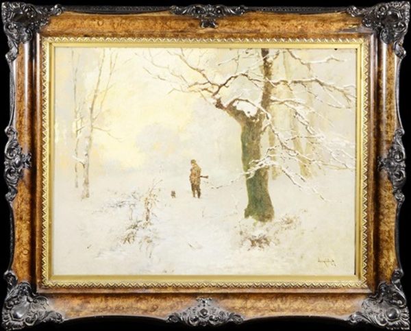 Hunter In Snow-covered Landscape - view 1