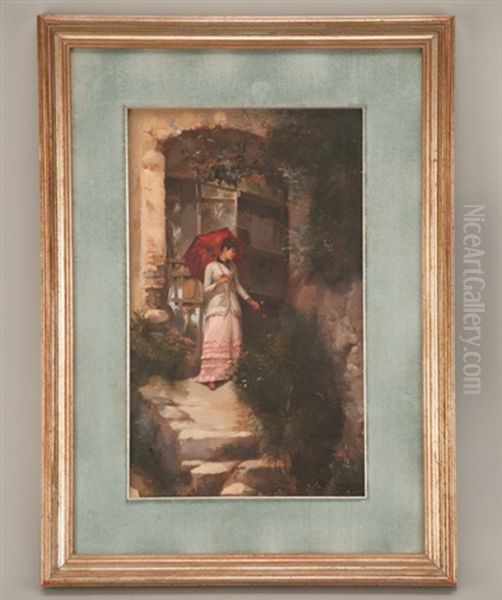 Lady With Red Parasol - view 1