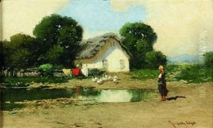 Jeune Fille Gardant Des Oies