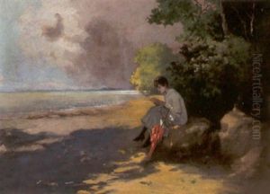 Idylle Am Meeresufer by Antal Neogrady