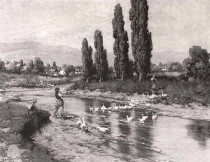 Feeding The Ducks by Antal Neogrady