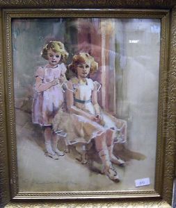 Portraitof Two Sisters by Geoffrey Birkbeck