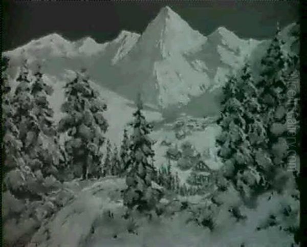 Alpine Village In Moonlight - view 1