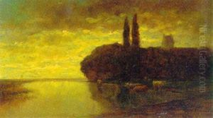 Kuhe An Einem Bayerischen See by Heinrich Neppel