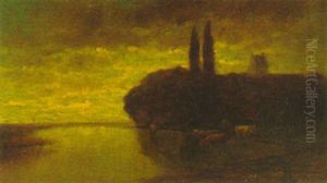 Kuhe An Einem Bayrischen See by Heinrich Neppel