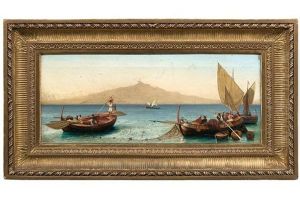 Fischerboote Im Golf Von Syrakus by Friedrich Nerly the Younger