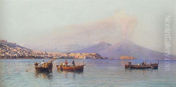 The Bay Of Naples With Vesuvius In The Distance - view 1