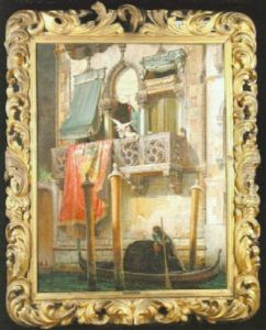 A Venetian Balcony by Friedrich Nerly the Younger