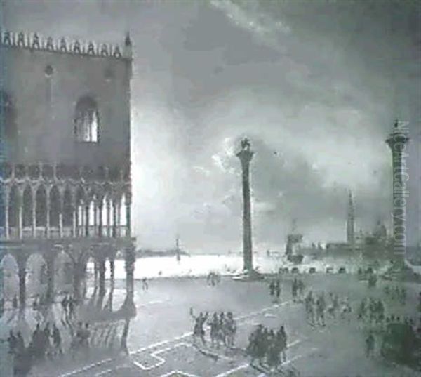 Figures On The Piazzetta, Venice - view 1