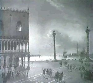 Figures On The Piazzetta, Venice