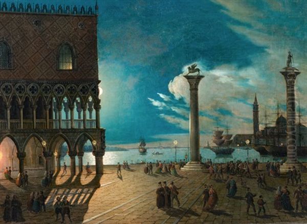 Die Piazzetta Di San Marco Bei Mondschein - view 1