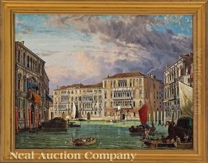 The Volta Del Canale In Venice: Palazzi Giustinian And Foscari by Friedrich Nerly