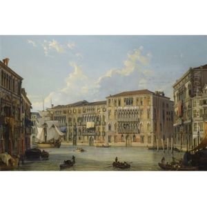 Der Palazzo Foscari Am Canale Grande, Venedig - The Palazzo Foscari On The Grand Canal, Venice by Friedrich Nerly