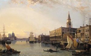 Venedig Mit Dogenpalast Und Isola Di San Giorgio Maggiore by Friedrich Nerly