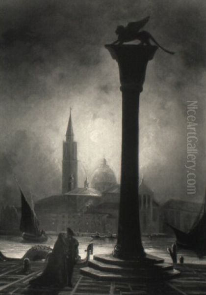 Mondlicht Uber Der Piazetta Mit Blick Auf San Giorgio - view 1