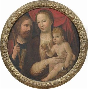 Madonna Col Bambino E Santo Madonna Col Bambino E Santo