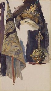 Studies For The Painting Russia; The Soul Of The People (2 Works) by Mikhail Vasilievich Nesterov